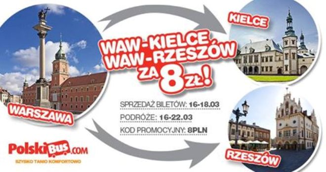 Wiosenne ceny na trasie Kielce – Warszawa